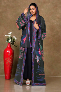 Chiffon Shrug Set with Tribal Motif Print and Diamond Trim GAJIWALA EXPORT