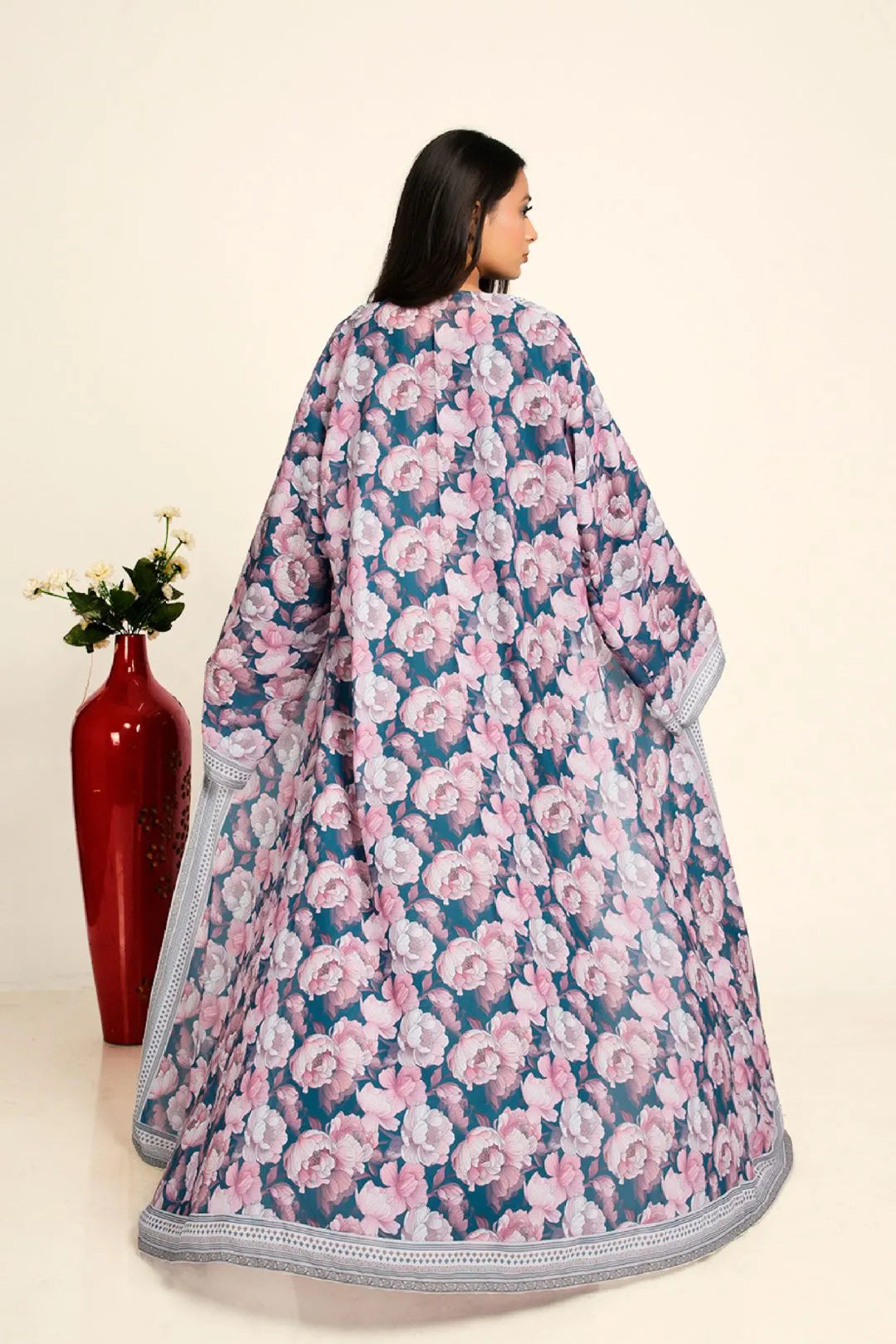 Woman wearing a floral dress