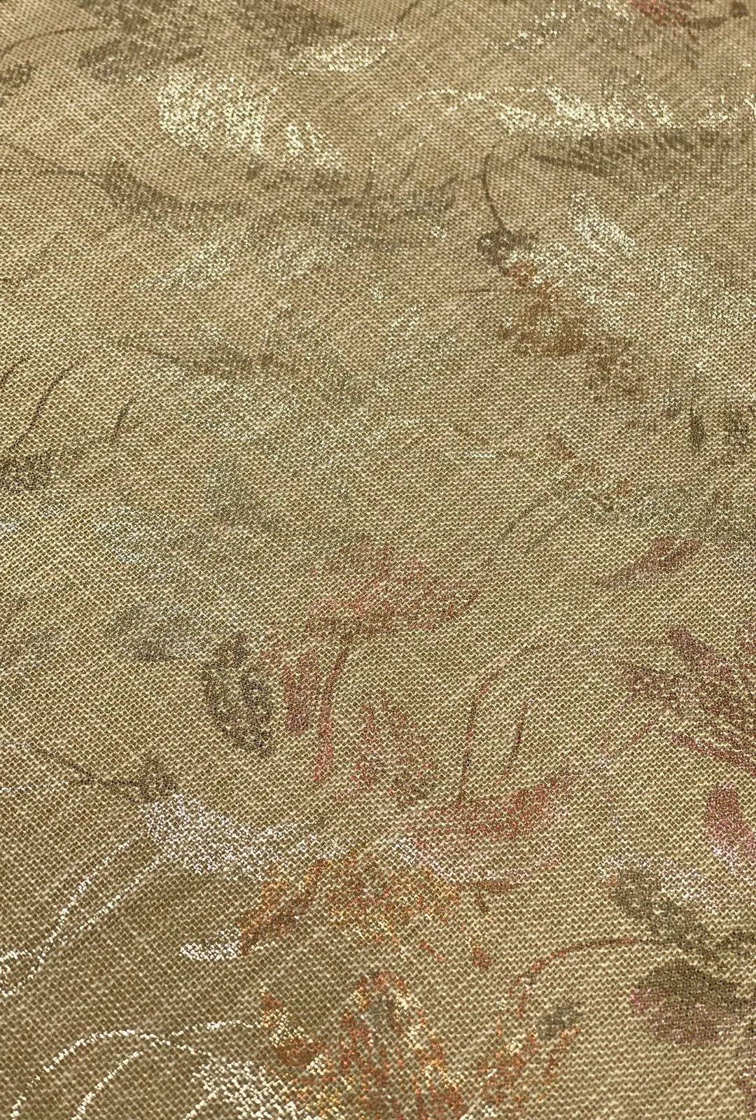 Linen Dyed With Multi Foil Glamorous Shimmering Apparel Fabric