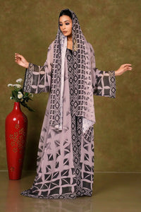 Chiffon Shrug Set with Bold Black Geometric Print gajiwala export