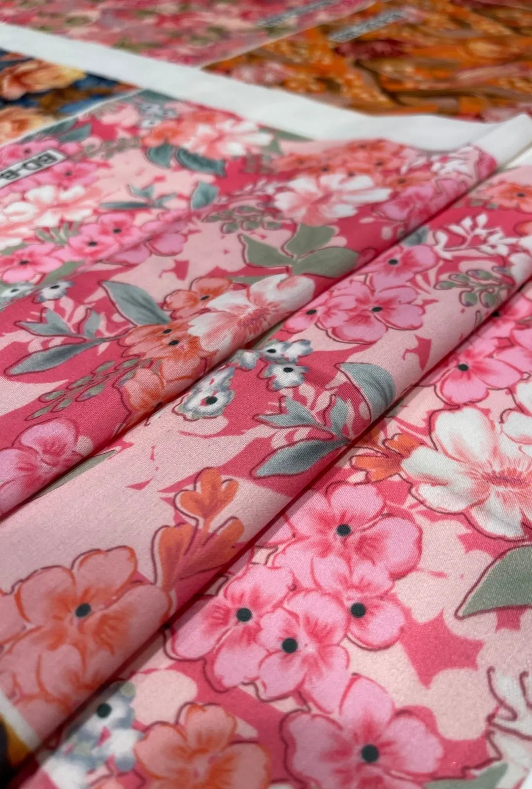 Premium Digital Print Snow Cotton Fabric for Boutique Dresses