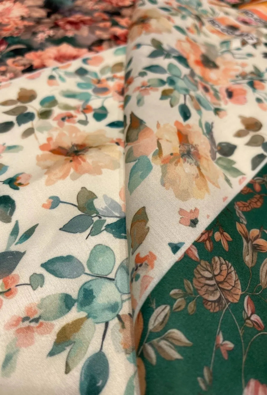 Snow Cotton Fabric Featuring Contemporary Digital Print Patterns
