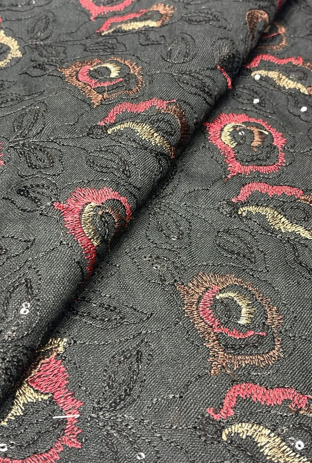Splendid Floral Embroidered Linen Luxury Hashimi Dress Fabric