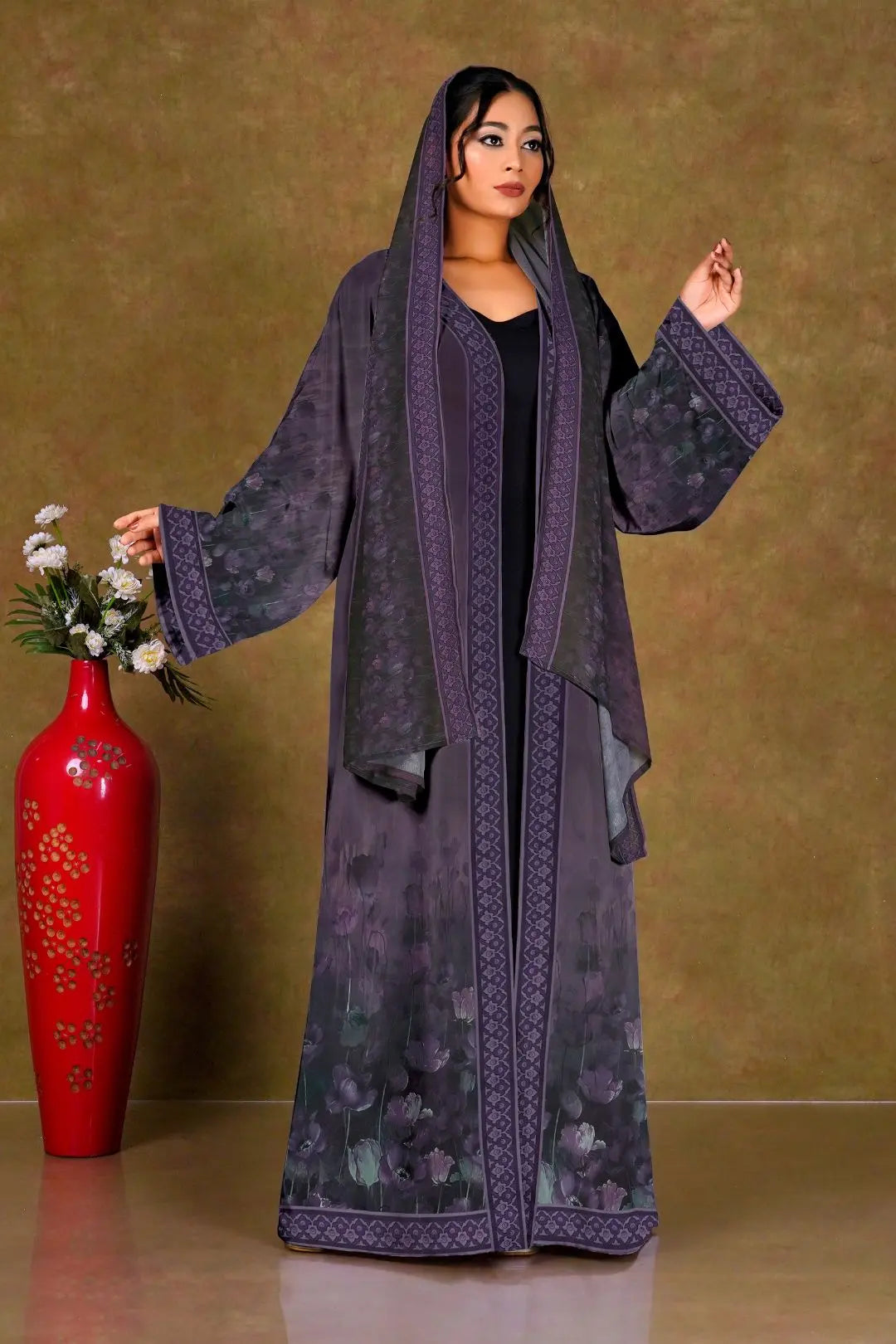 Stylish Floral Printed Shrug with Dupatta Style Drape GAJIWALA EXPORT