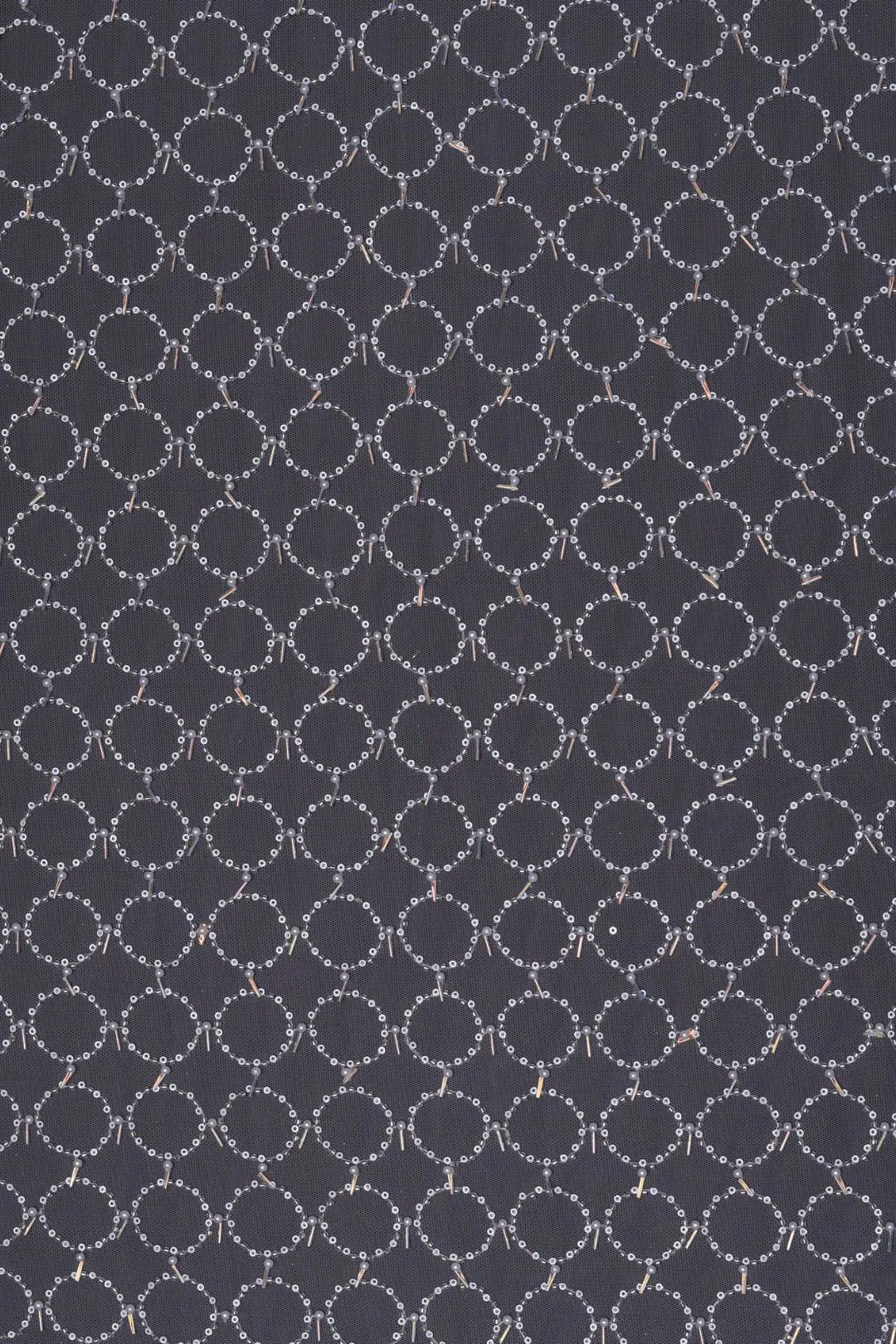 Black Sequin and Bugle Bead Pattern Fabric - غاجي والا إكسبورت Gajiwala Export