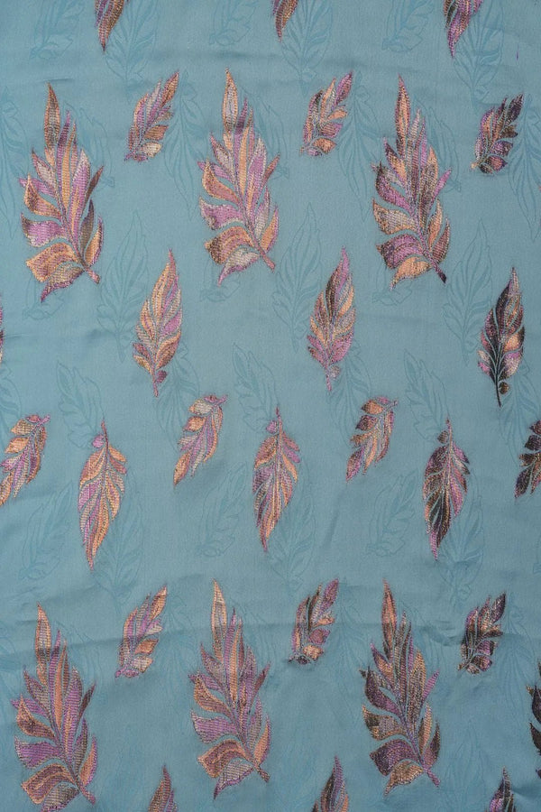 Jacquard Fabric with Metallic Leaf Pattern - غاجي والا إكسبورت Gajiwala Export
