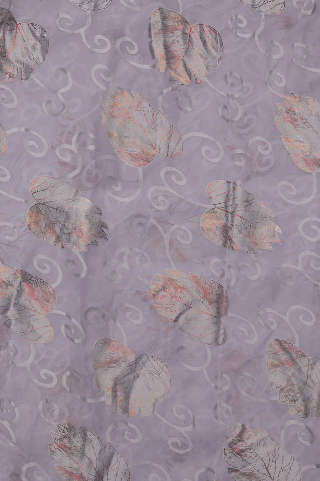 Misty Lavender Brasso Fabric with Metallic Silver - غاجي والا إكسبورت Gajiwala Export