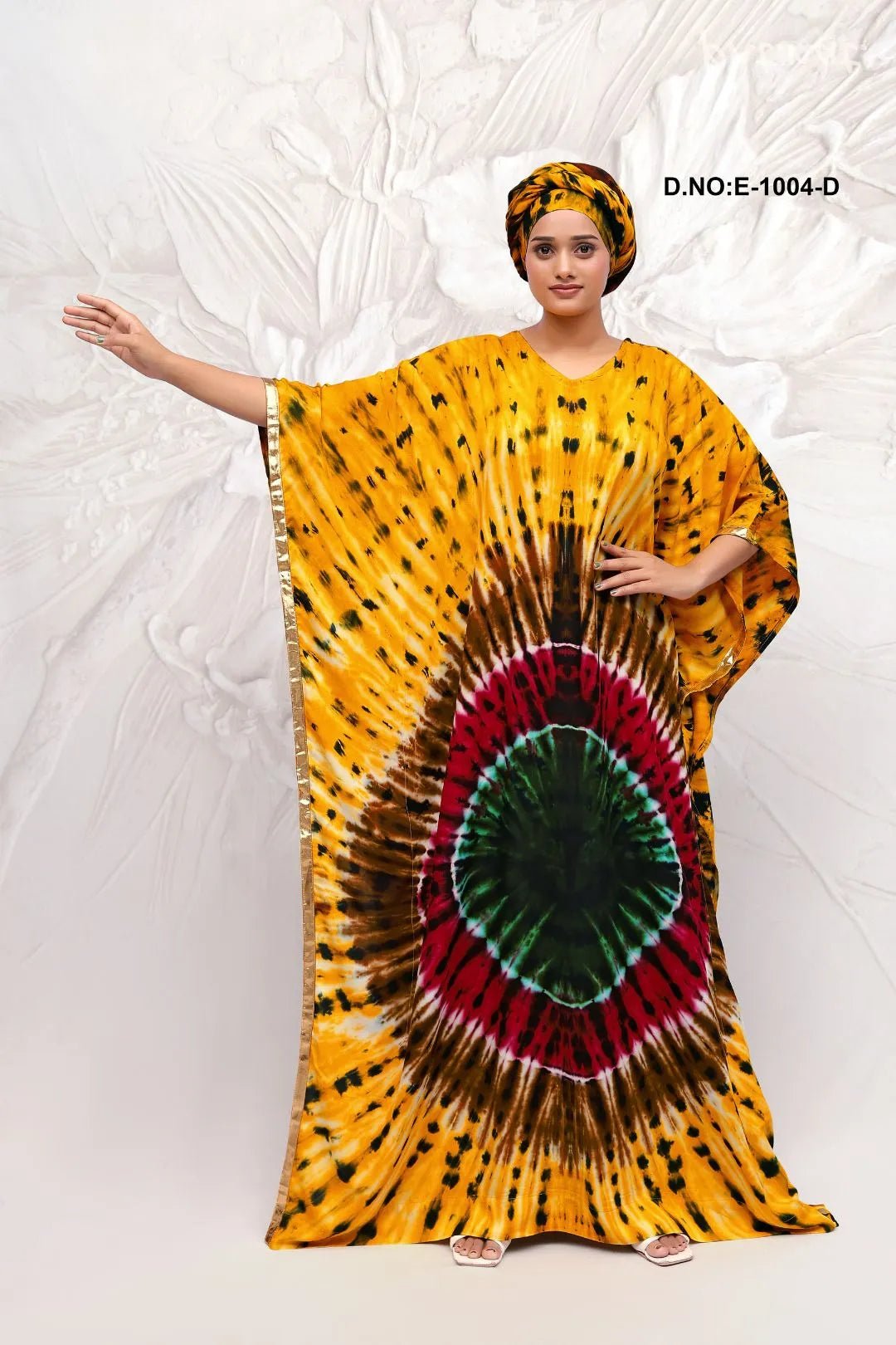 Neon Tie - Dye Farasha Kaftan Gown For Women - غاجي والا إكسبورت Gajiwala Export