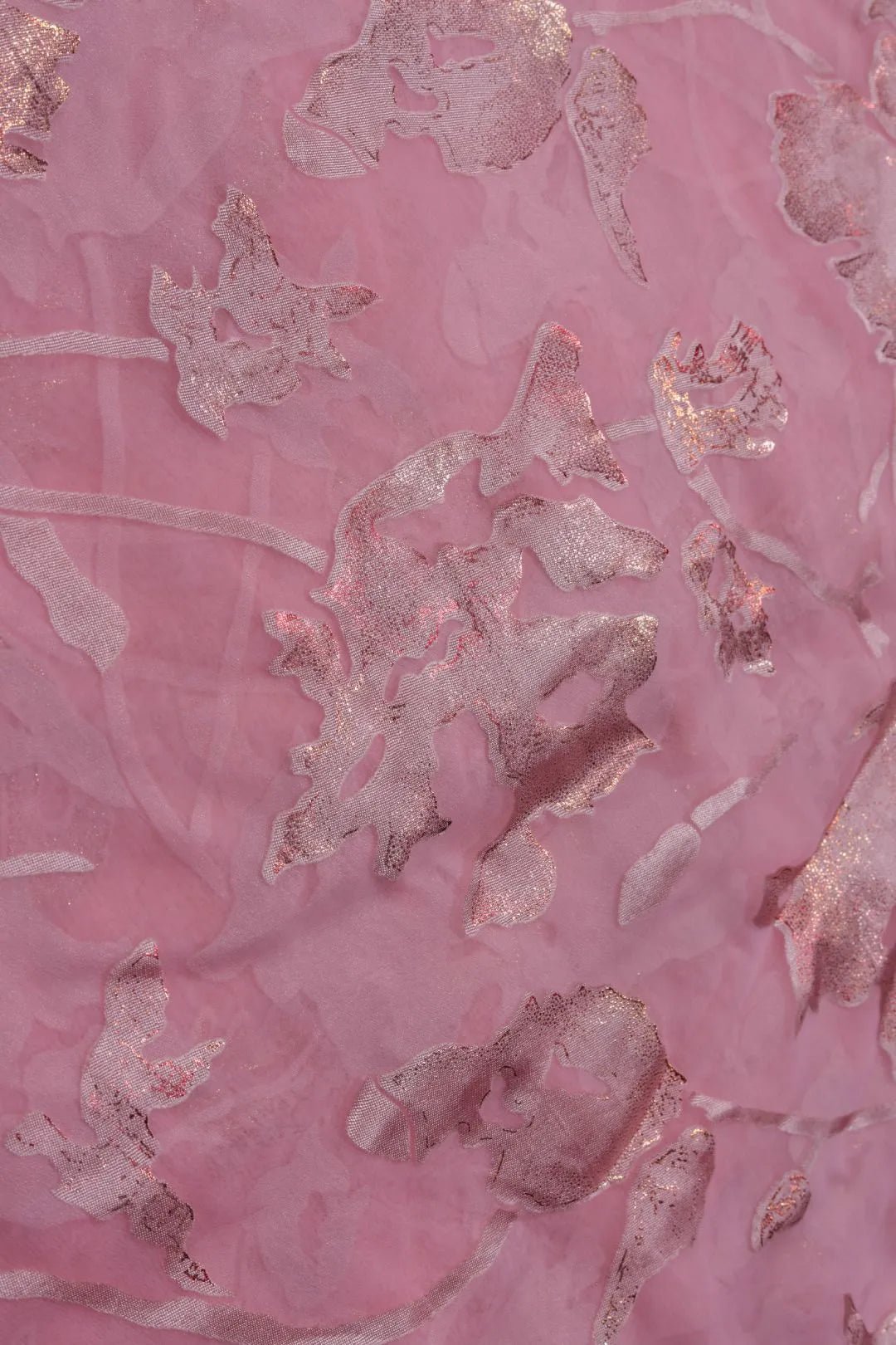 Pink Brasso with Sparkling Rose Gold Floral Foil - غاجي والا إكسبورت Gajiwala Export