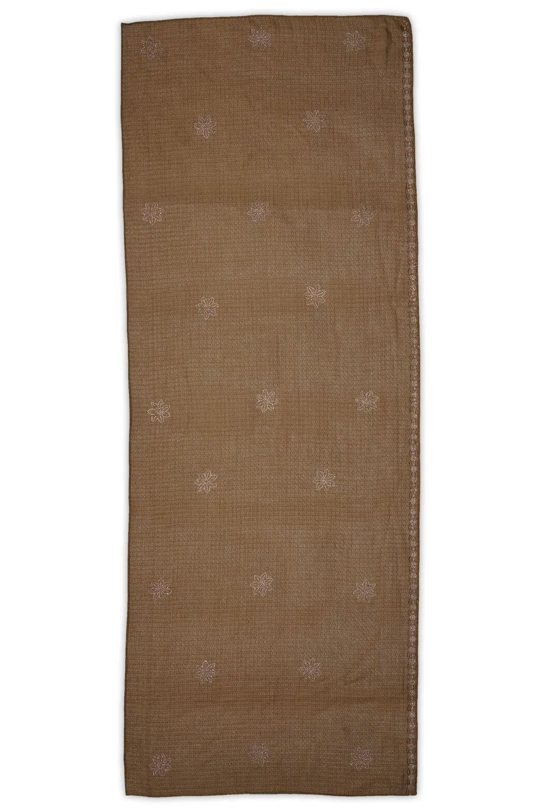 Rich Chocolate Textured Stole with Iridescent Motif - غاجي والا إكسبورت Gajiwala Export