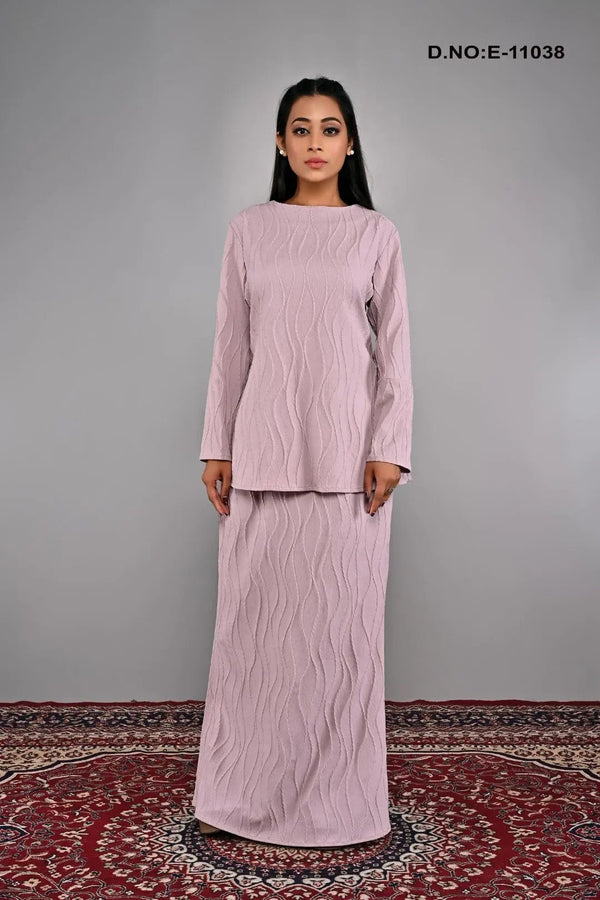 Textured Wave Pleat Modest Baju Kurung Set - غاجي والا إكسبورت Gajiwala Export