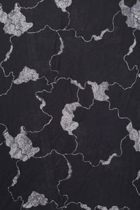Abstract Spangles Black Color Print Fabric