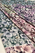 All-Over Blossom Graphic Glossy Baby Satin Fabric
