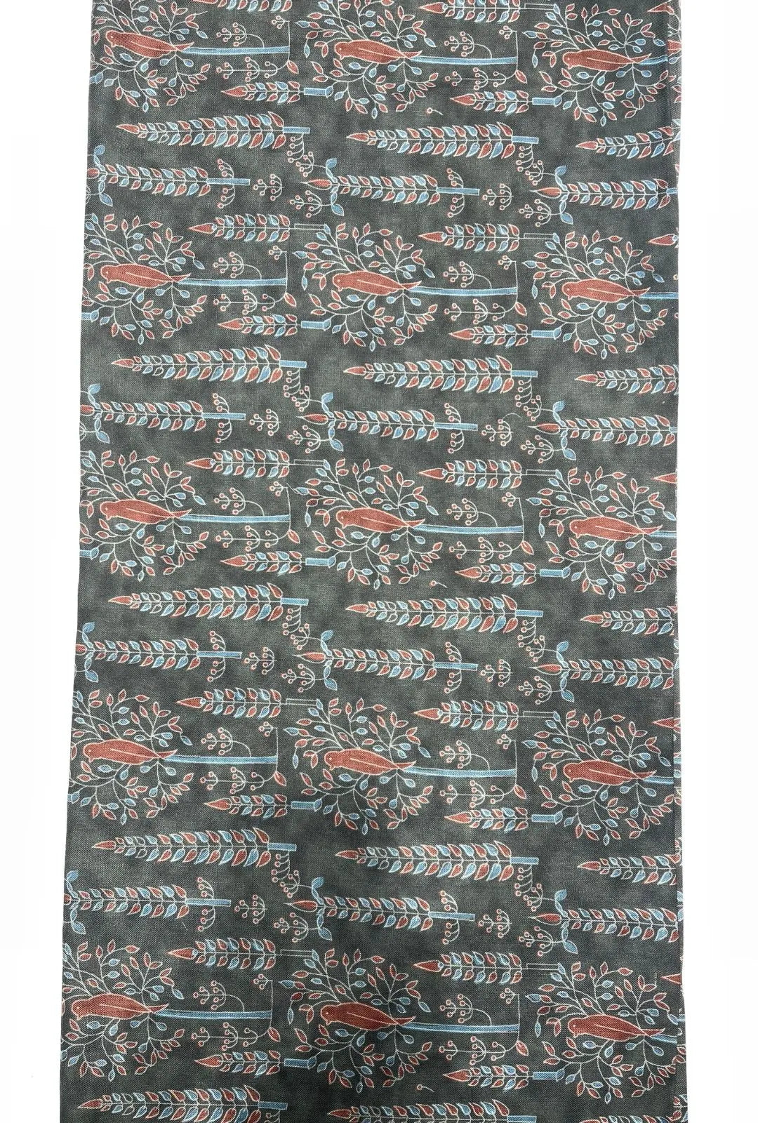 Artistic Avian Pattern Linen With Digital Print Fabric Yardage