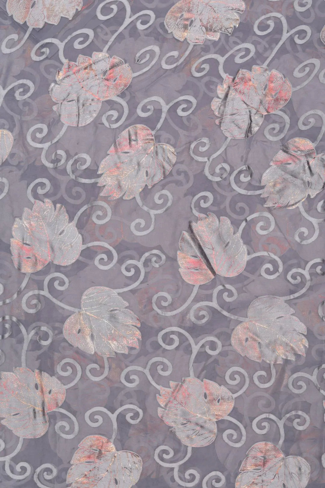 Artistic Brasso Fabric with Unique Foil Design