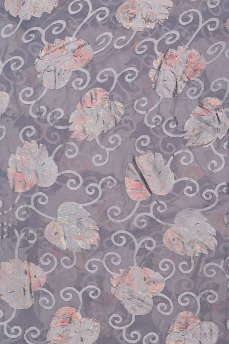 Artistic Brasso Fabric with Unique Foil Design