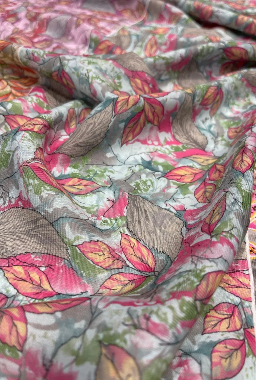 Artistic Foliage Printed London Cotton Premium Kaftan Fabrics