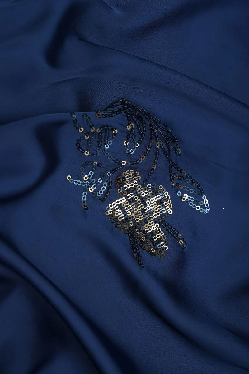 Barbie Doll With Embroidery Dark Blue Fabric