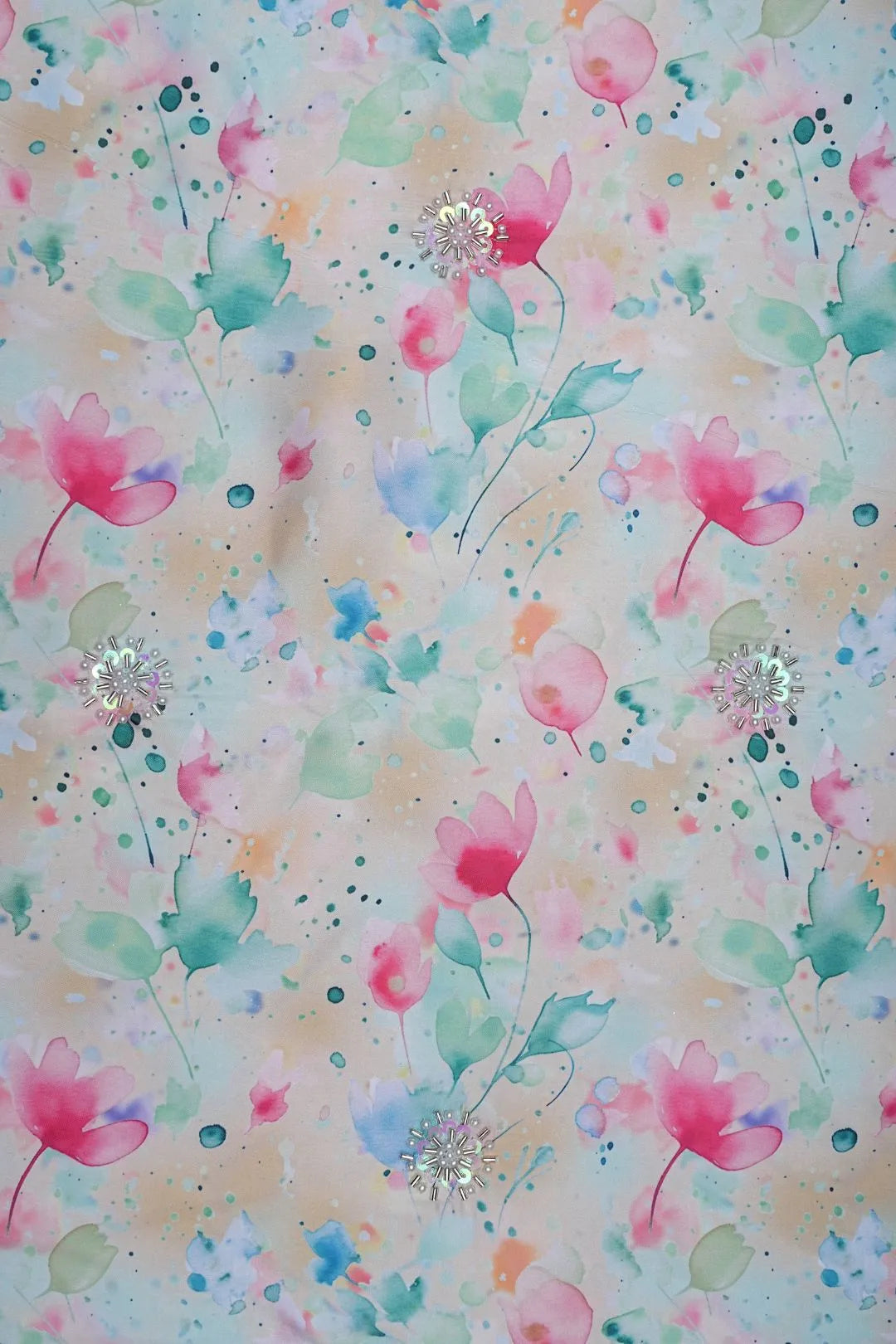 Barbie With Digital Print With Hand Work Fabric