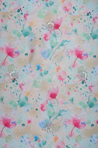 Barbie With Digital Print With Hand Work Fabric