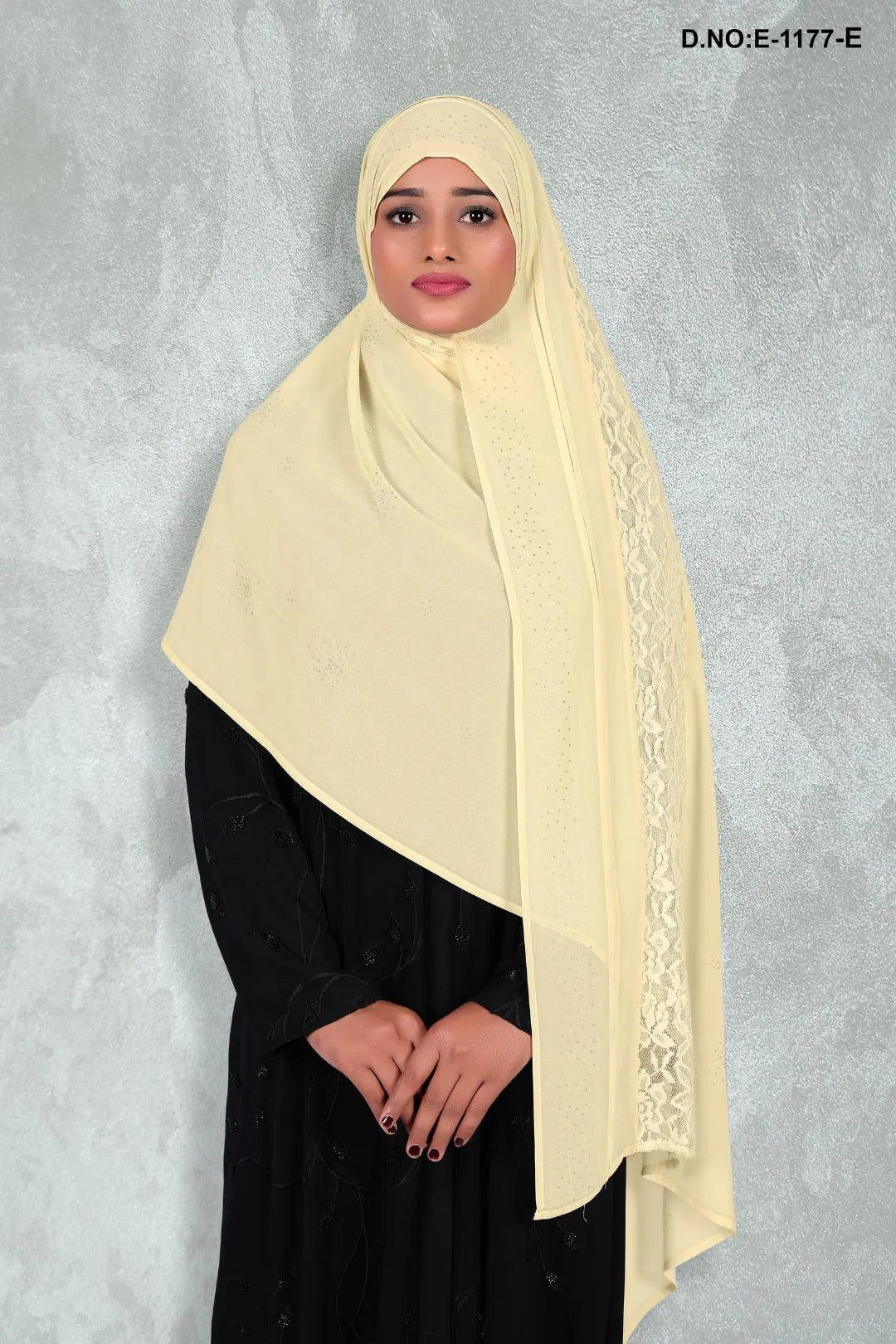 Beige Premium Diamond Embellished Dupatta with Delicate Net Lace