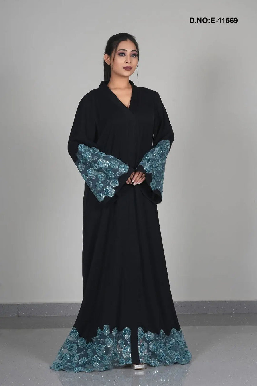 Black Abaya Burkha in Sleek Minimal Elegance