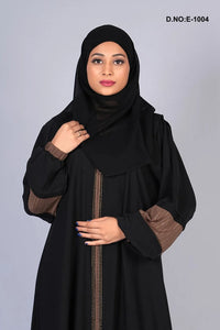 Black Abaya With Contrasting Design And Stole