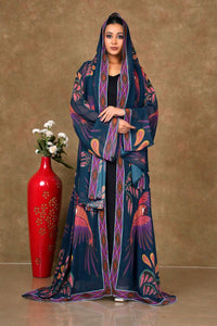 Chiffon Shrug Set with Tribal Motif Print and Diamond Trim GAJIWALA EXPORT