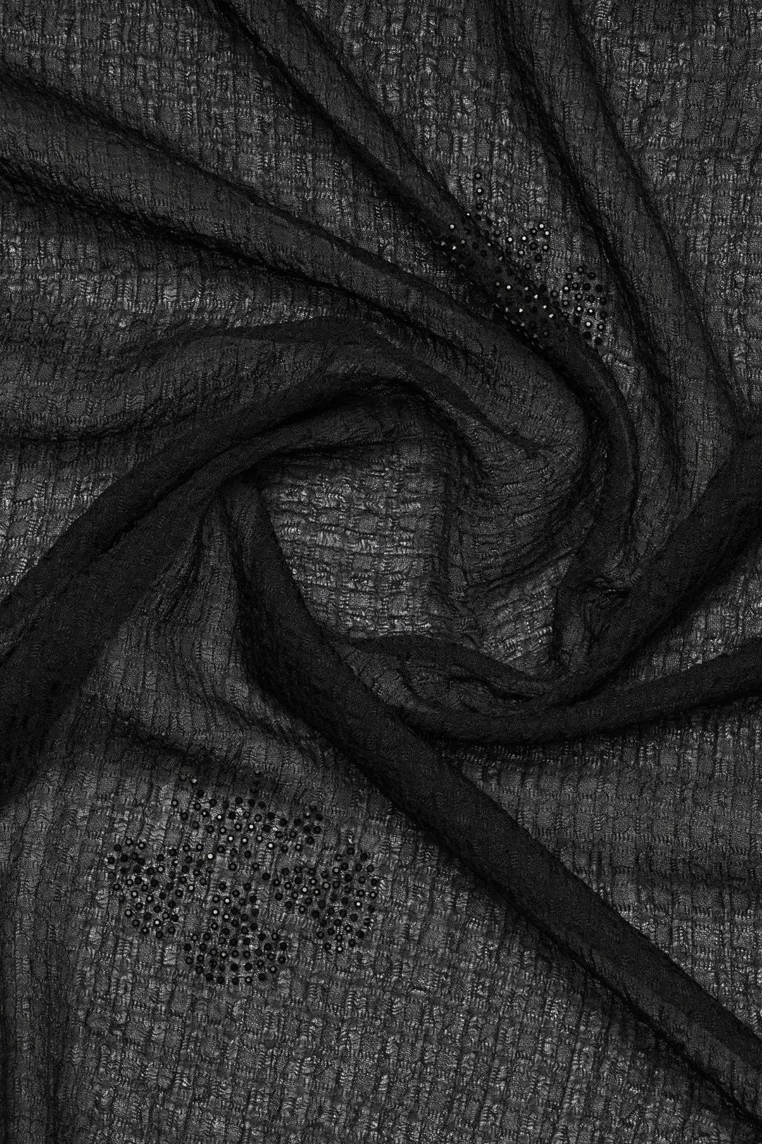 Black Stone Work Stole for Girl