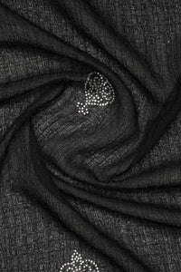 Black Stonework Designer Stole For Abaya