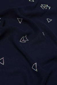 Blue Triangle Stonework Stole For Abaya