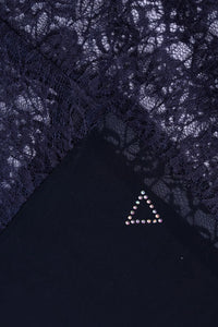 Blue Triangle Stonework Stole For Abaya