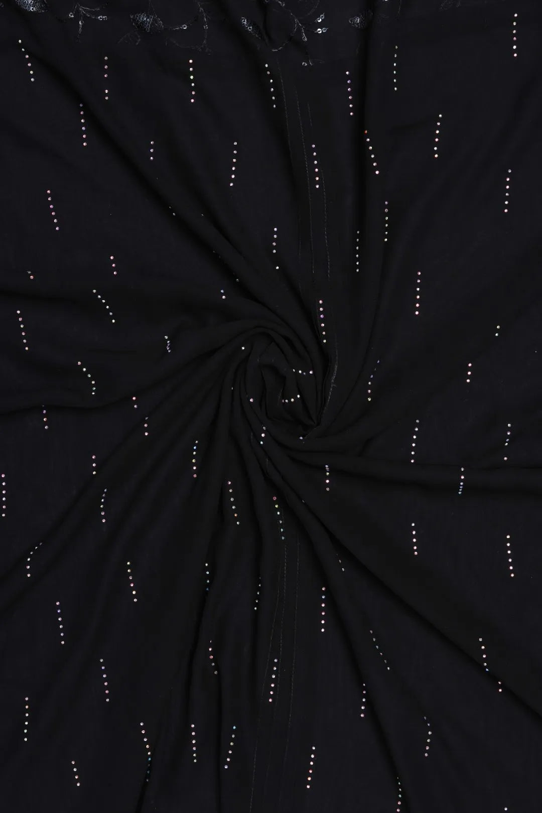 Zari Work Border Black Stole For Abaya