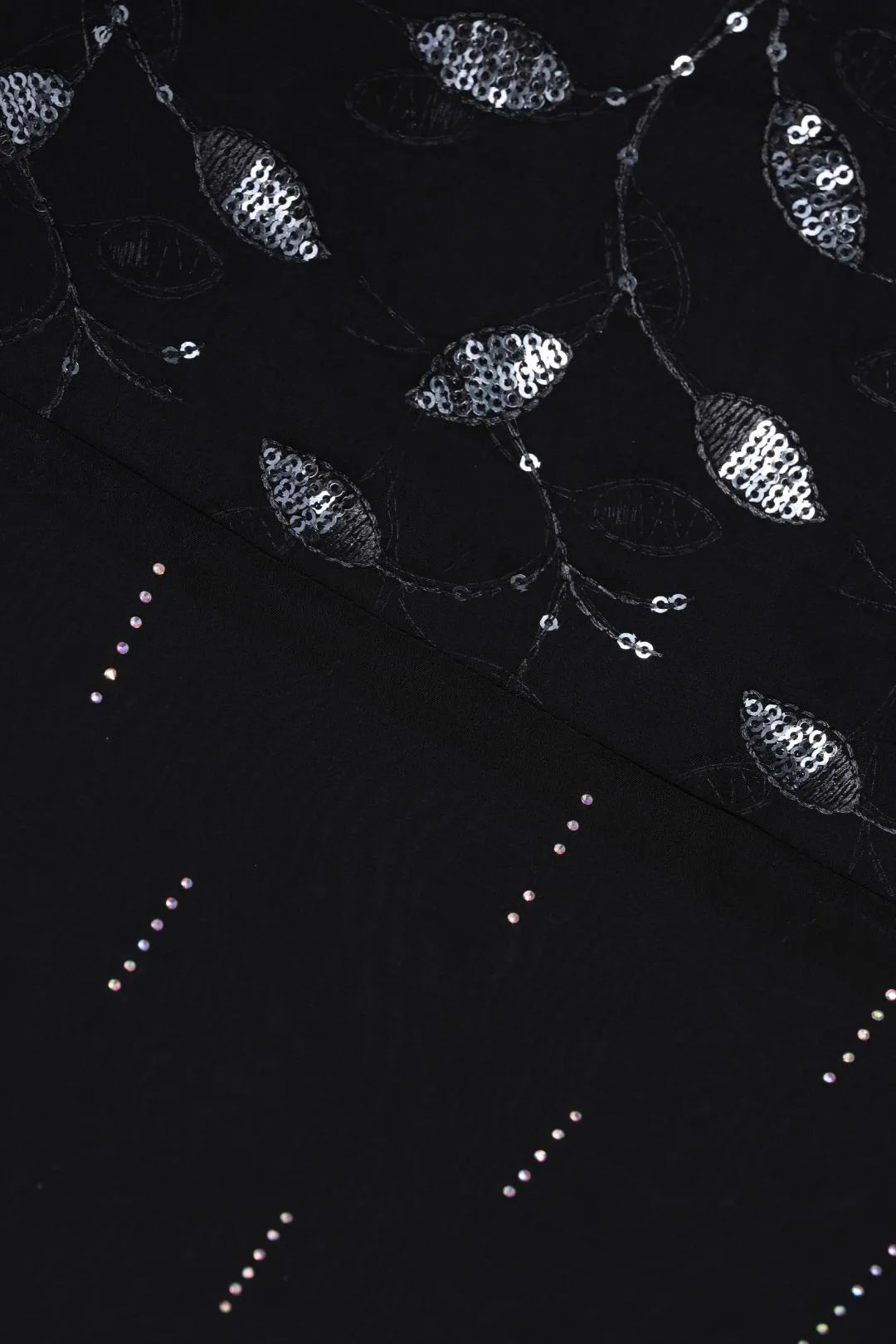 Zari Work Border Black Stole For Abaya