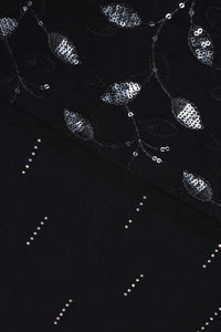 Zari Work Border Black Stole For Abaya