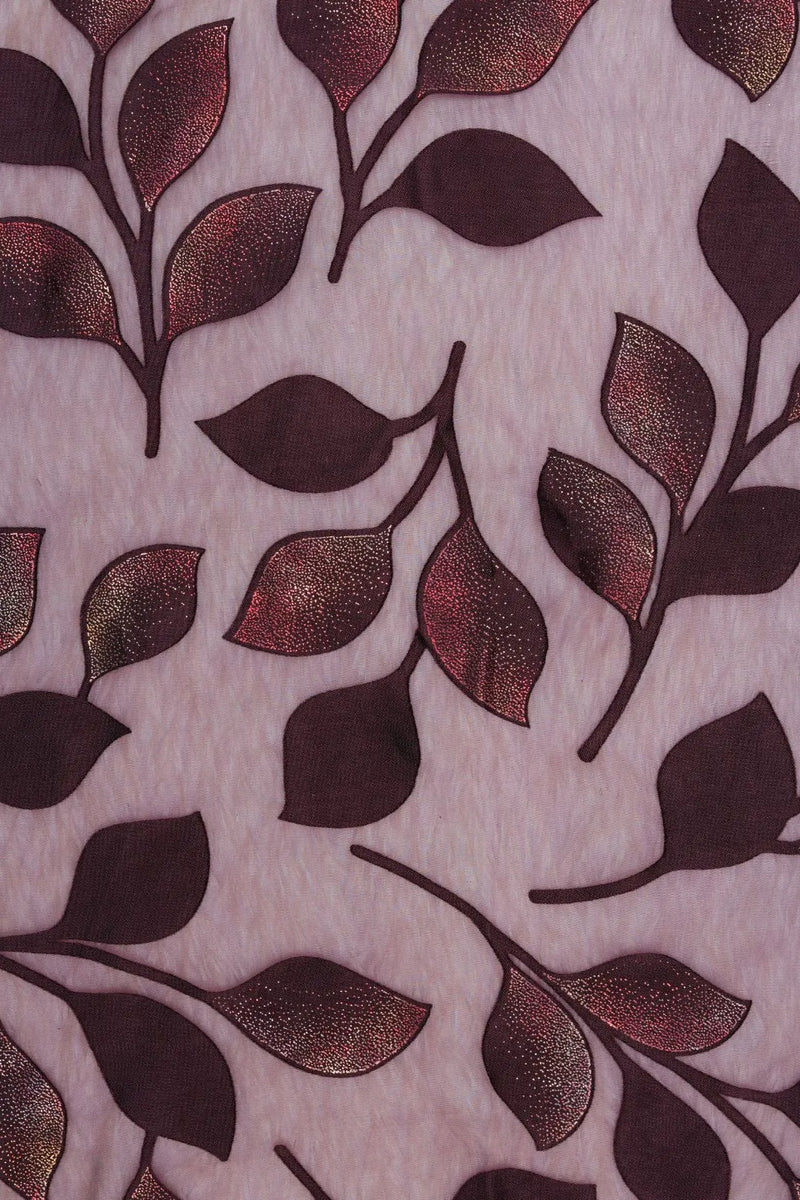 Brasso Fabric with Foil Embroidery Work for Stunning Designs