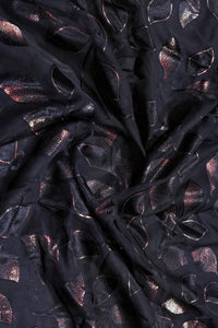 Brasso Fabric with Foil Print Embroidery