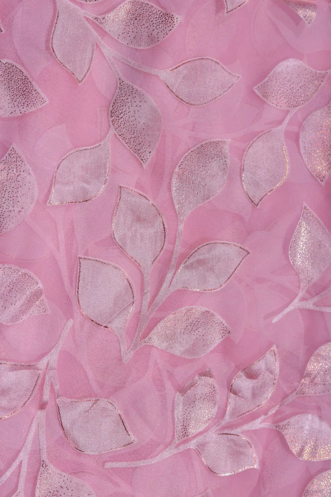 Brasso Fabric with Pink Foil Work