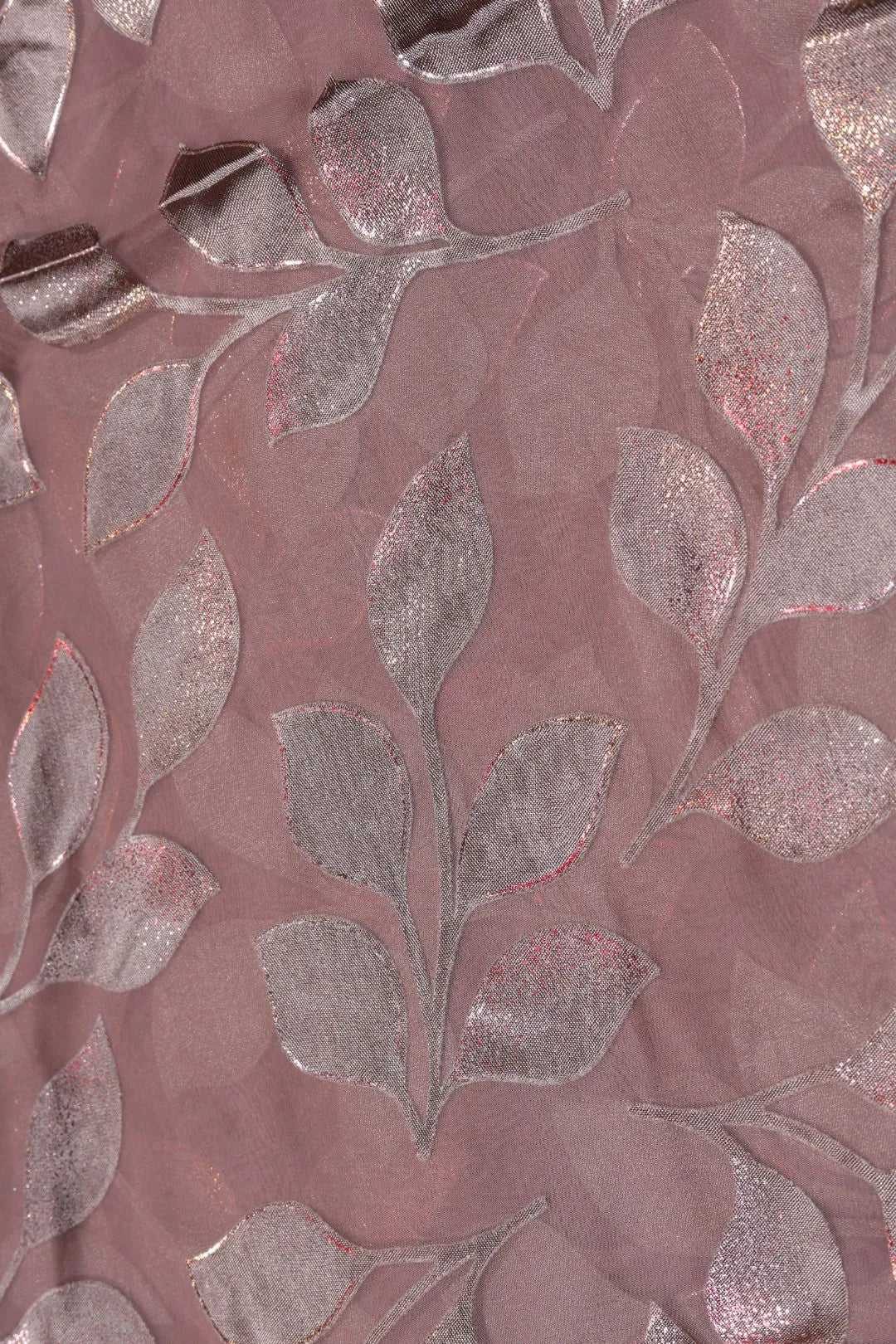 Brown Colored Foil Brasso Textile Fabric