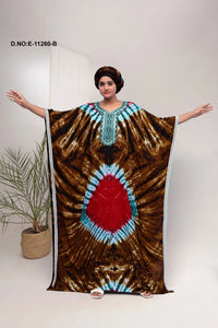 Brown Fusion of African Farasa Dress Tradition and Modern Elegance