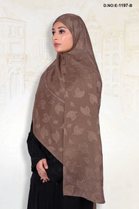 Brown Radiant Leaf Design with Diamond Work Dupatta