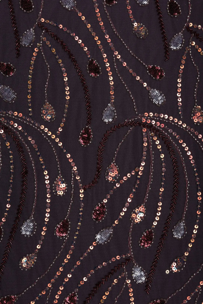 Butterfly Net With Brown Hand Work Fabrics