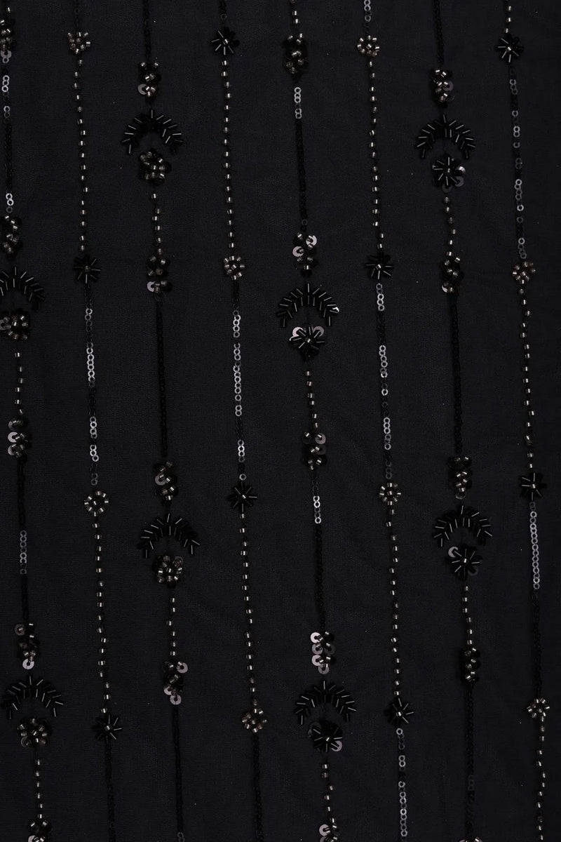 Butterfly Net With Fine Black Work Black Fabrics