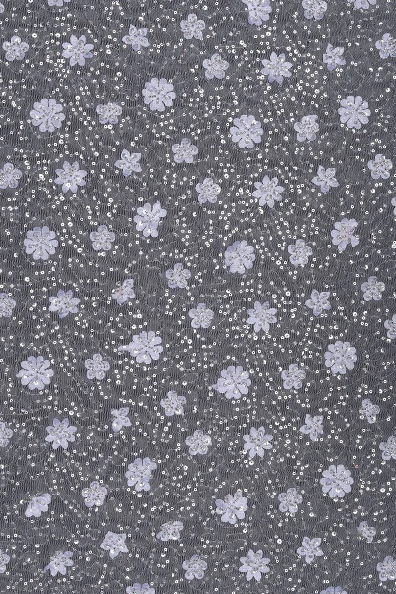 Butterfly Net With Florer Hand Work Fabric