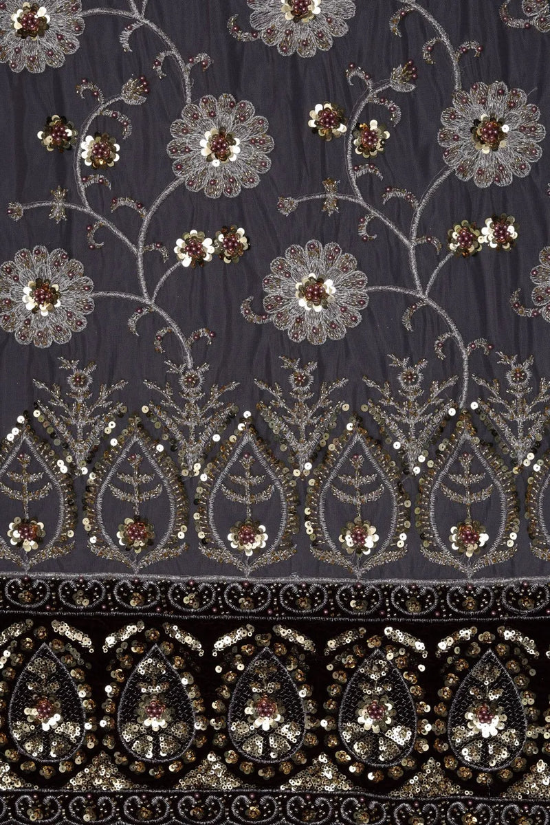 Butterfly Net With Heavy Florer Work Fabric