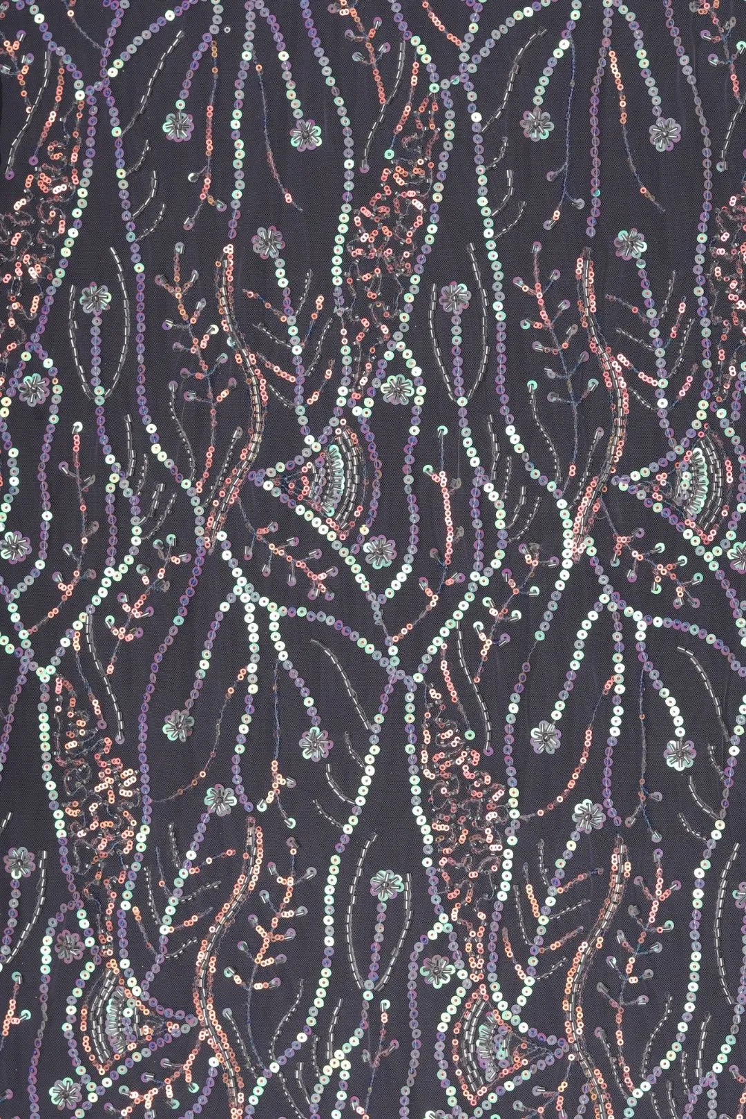 Butterfly Net With Midnight Hand Work Fabric