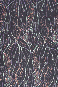 Butterfly Net With Midnight Hand Work Fabric