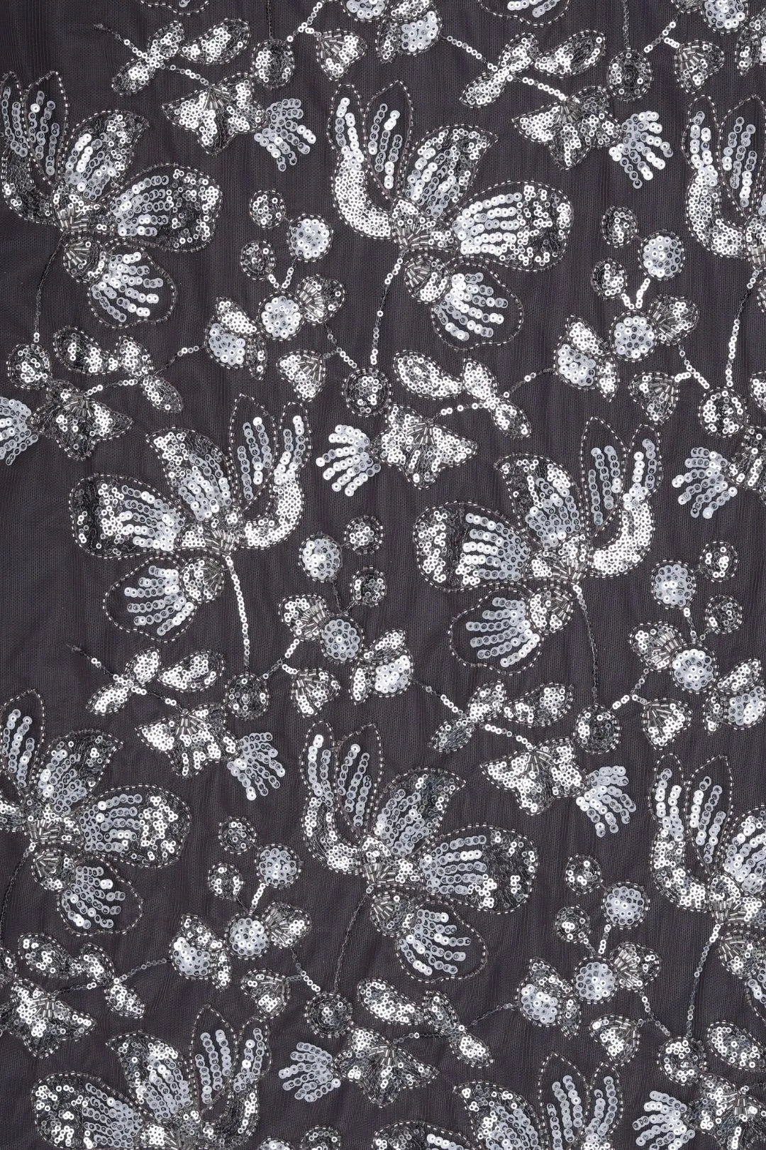 Butterfly Net With Silver Work Black Fabric