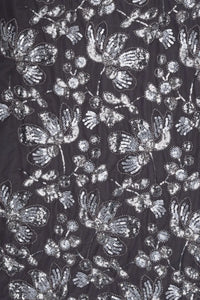 Butterfly Net With Silver Work Black Fabric