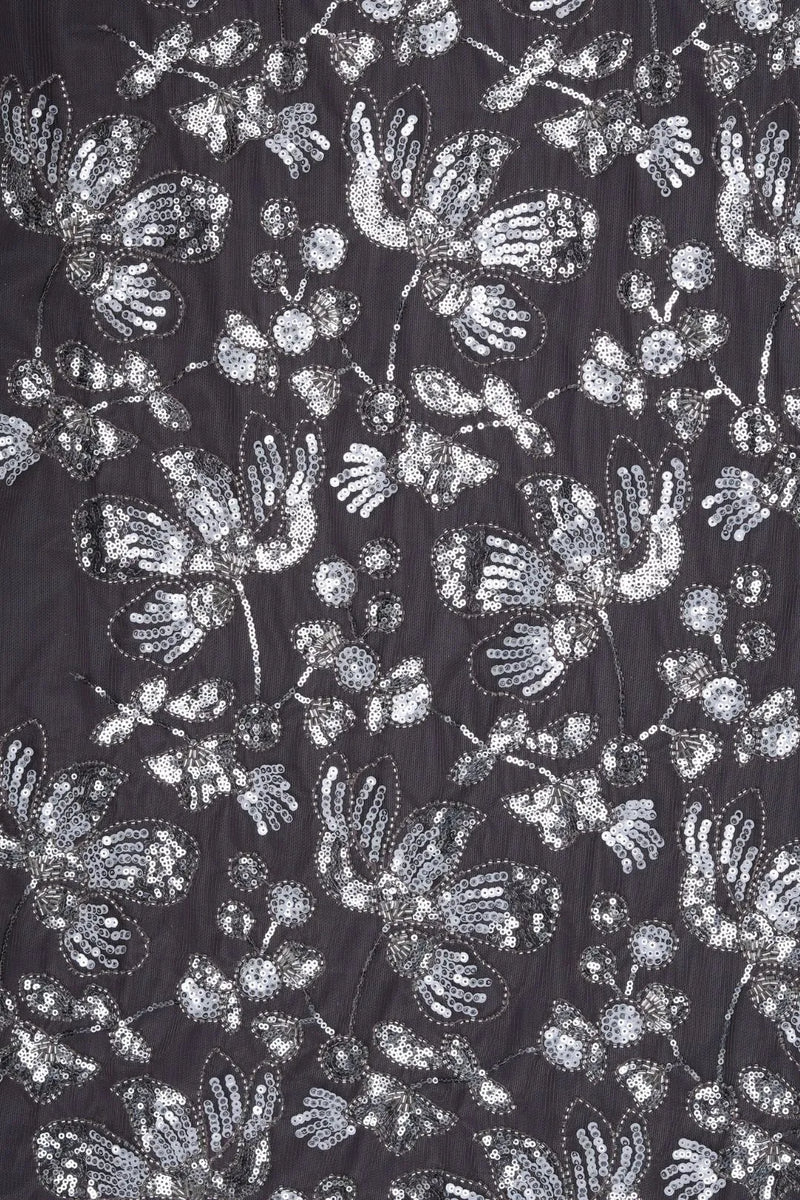 Butterfly Net With Silver Work Black Fabric